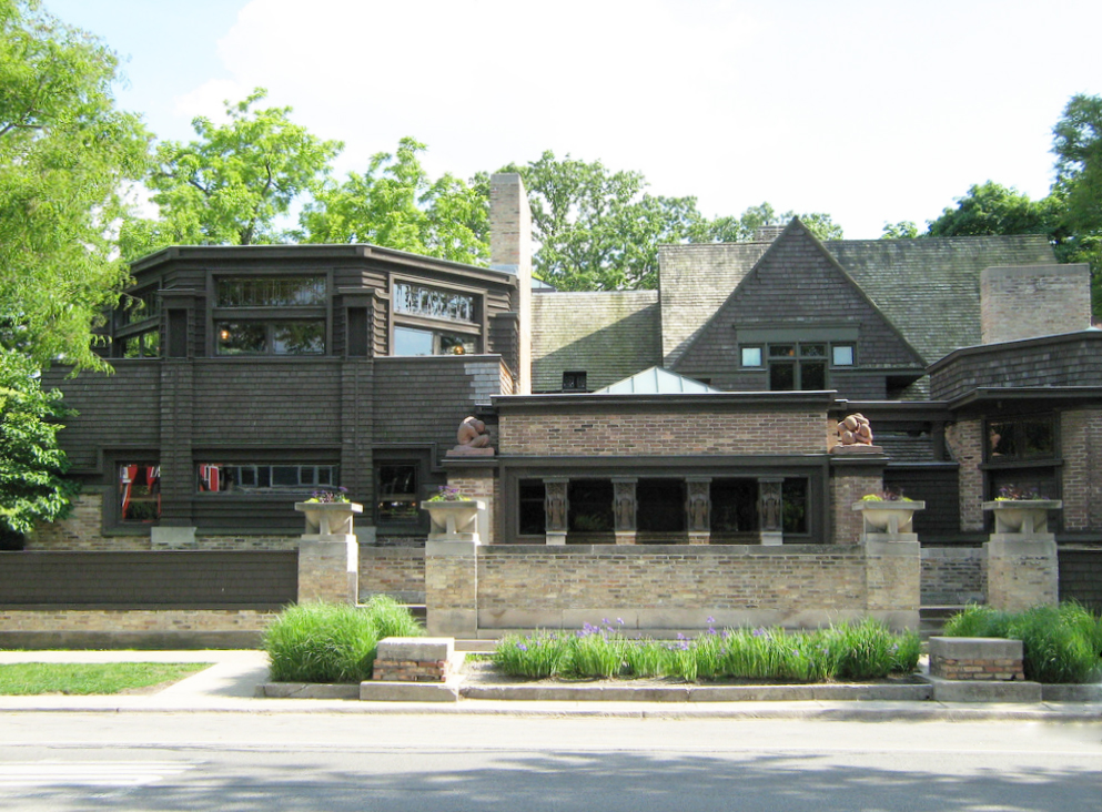 Xưởng vẽ của Wright nhìn từ Đại lộ Chicago (1898)