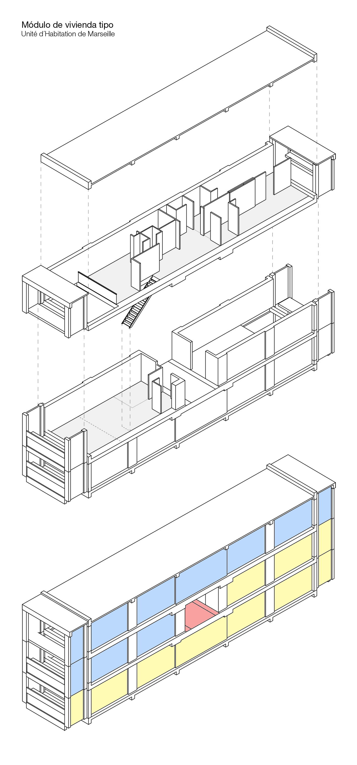 Thiết kế mô-đun của các căn hộ được Le Corbusier sử dụng